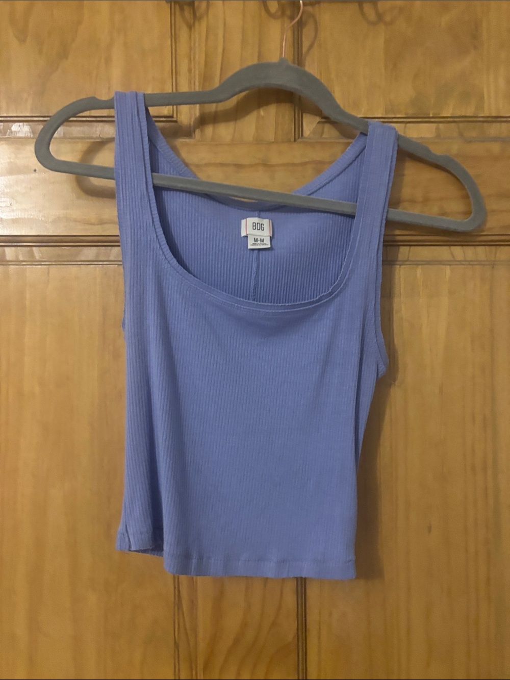 BDG Ribbed Scoop Neck Tank Top - Lavender Blue Size Medium